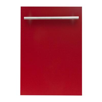 ZLINE Kitchen and Bath 18 in. Top Control Dishwasher in Red Gloss with Stainless Steel Tub and Moder