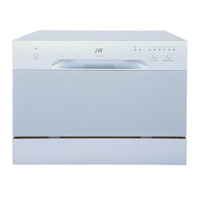 SPT Countertop Dishwasher in Silver with 6 Place Settings Capacity