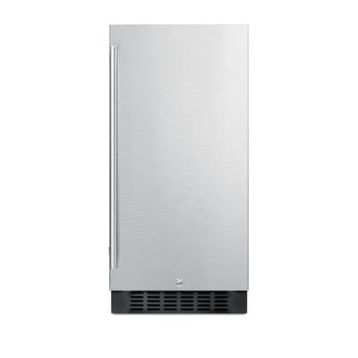 Summit ALR15BCSS 15 Inch Wide 2.2 Cu. Ft. Compact Refrigerator Stainless Steel / Glass