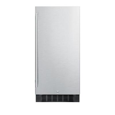 Summit Appliance 15 in. 3 cu. ft. Outdoor Refrigerator in Stainless Steel/Black, Stainless steel doo