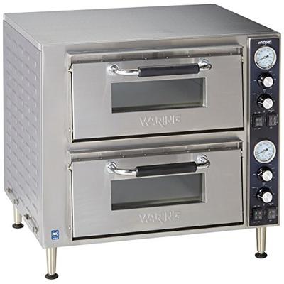 Waring Commercial WPO750 Double Deck Pizza Oven with Dual Door, Silver