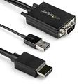StarTech.com VGA auf HDMI Adapter ( 2m Adapterkabel, mit USB-Audio, 1080p, Adapterkabel, aktiv, St/St)
