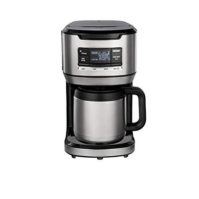 Hamilton Beach Programmable Front-Fill Coffee Maker with Thermal Carafe (46391), 12 Cup Capacity, Bl