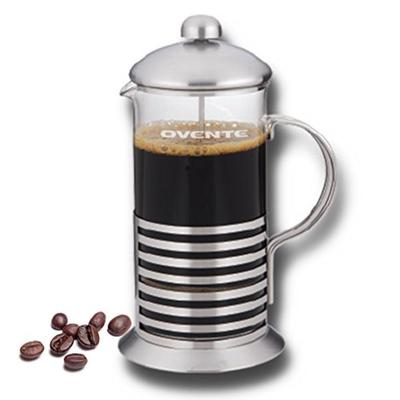 Ovente 12 oz. 3-Cup French Press Coffee Maker, Silver