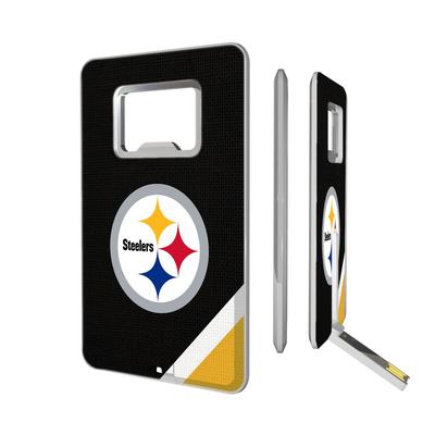 Pittsburgh Steelers Diagonal Stripe Credit Card USB Drive & Bottle Opener