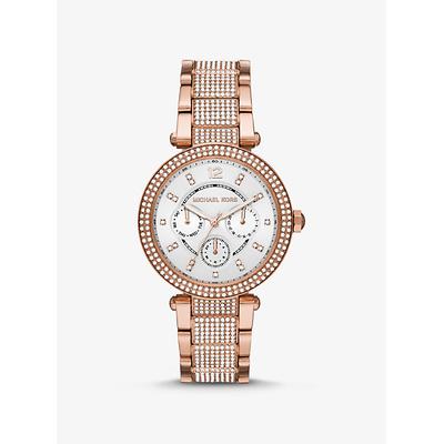 Michael Kors Oversized Parker Pave Rose Gold-Tone Watch ONE SIZE