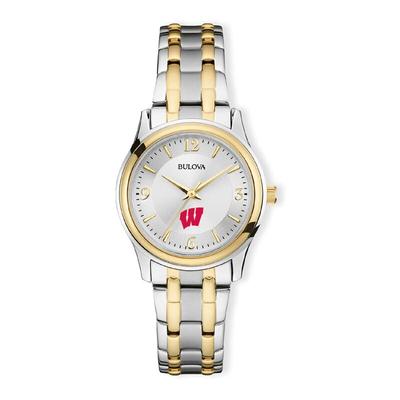 Wisconsin Badgers Women's Classic Two-Tone Round Watch - Silver/Gold