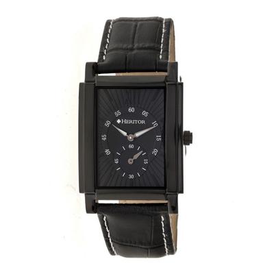 "Heritor Watches Frederick Leather-Band Watch Black Model: HERHR6106"