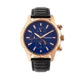 Breed Lacroix Chronograph Leather-Band Watch - Rose Gold/Dark Brown screenshot. Watches directory of Jewelry.