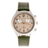Elevon Men's Antoine Chronograph Genuine Leather Strap Watch 44mm - Olive screenshot. Watches directory of Jewelry.