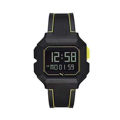 PUMA Men's Remix Quartz Watch with Plastic Strap, Black, 22 (Model: P5024)