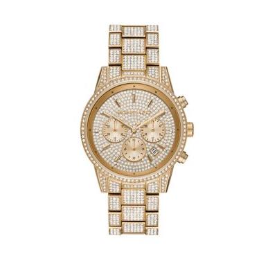 Michael Kors Gold Three Hand Glitz Gold Tone Stainless Steel Watch