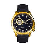 Reign Bauer Automatic Black Genuine Leather Gold Men's Watch REIRN6004 screenshot. Watches directory of Jewelry.