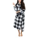 Leveret Women's Sleep Robes - Black & White Plaid Flannel Robe - Women screenshot. Pajamas directory of Lingerie.