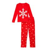 Leveret Girls' Sleep Bottoms Red - Red & White Snowflake Fleece Pajama Set - Toddler & Girls screenshot. Pajamas directory of Lingerie.