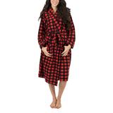 Leveret Women's Sleep Robes - Red & Black Plaid Fleece Robe - Women screenshot. Pajamas directory of Lingerie.