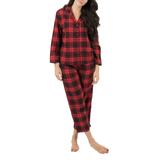 Leveret Women's Sleep Bottoms - Black & Red Plaid Flannel Pajama Set - Women screenshot. Pajamas directory of Lingerie.