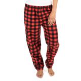 Leveret Women's Sleep Bottoms Black - Black & Red Plaid Fleece Pajama Pants - Women screenshot. Pajamas directory of Lingerie.