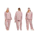 Women's White Mark Three-Piece Pajama Set - S to 4XL! Grey Rose (3XL) 16-18 screenshot. Pajamas directory of Lingerie.