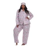 White Mark Grey Cheetah Plus Size 3 Piece Pajama Set screenshot. Pajamas directory of Lingerie.