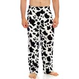Leveret Men's Sleep Bottoms - White & Black Cow Spot Fleece Pajama Pants - Men screenshot. Pajamas directory of Lingerie.