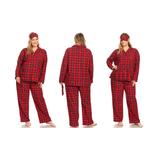 Women's White Mark Three-Piece Pajama Set - S to 4XL! Red Plaid (1XL) 12-14 screenshot. Pajamas directory of Lingerie.