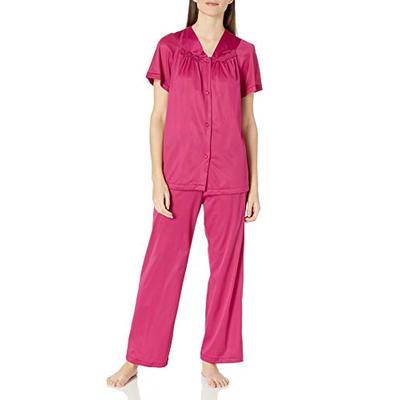 Exquisite Form Women's 90107_Pajama Set, Sangria, Extra Large