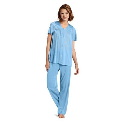 Exquisite Form Women's Colortura Short Sleeve Pajama,Purity Blue,Medium