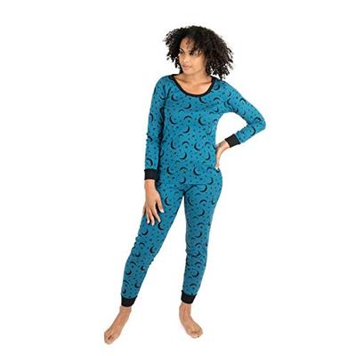 Leveret Womens 2 Piece Pajamas Top & Bottom 100% Cotton Moon (Size X-Large)