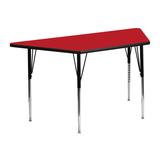 Flash Furniture 25''W x 45''L Trapezoid Red HP Laminate Activity Table - Standard Height Adjustable screenshot. Learning Toys directory of Toys.