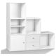 Idmarket - Meuble de rangement en escalier liam 3 niveaux bois blanc avec porte et tiroirs - Blanc
