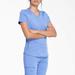 Dickies Women's Balance V-Neck Scrub Top With Zip Pocket - Ceil Blue Size S (L10593)