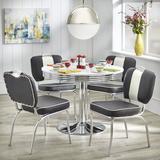 Latitude Run® Sherly 4 - Person Dining Set Wood/Metal in Brown/White | Wayfair DDF5B196ACA34C5886674A4605DF9870