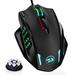 Redragon M908 Impact RGB LED MMO Mouse with Side Buttons Laser Wired Gaming Mouse with 12,400DPI, Hi