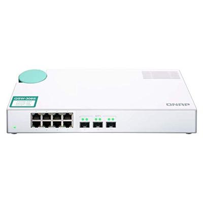 QNAP QSW-308S 10GbE Switch, with 3-Port 10G SFP+ and 8-Port Gigabit Unmanaged Switch