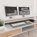 Festnight Monitor Stand Laptop Computer Screen Riser Desk Storage Shelf White 100x24x13 cm Chipboard