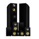 Fluance Signature HiFi Surround Sound Home Theater 7.0 Channel Speaker System including 3-Way Floorstanding Towers, Center Channel, Surround and Rear Surround Speakers - Black Ash (HF70BR)