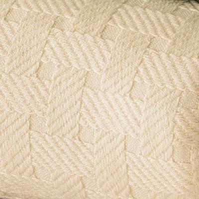 Basket Weave Lightweight Cotton Blanket, Twin, Light Cream
