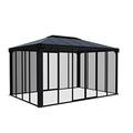 Canopia by Palram Pavillon wasserdicht Ledro4300 Gartenpavillon stabil und Winterfest 3x4.3 m Alu Grau