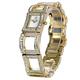 u7716eb Carpe Diem - Rhea Gold - Square Women's Watch Made of Stainless Steel Gold-Plated Made in Germany