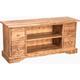 Biscottini - Meuble tv style rustique en bois massif de tilleul finition noyer L129xPR40xH60 cm