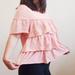 Anthropologie Tops | Anthropologie Postmark - Striped Ruffle Knit Blouse | Color: Cream/Orange | Size: M