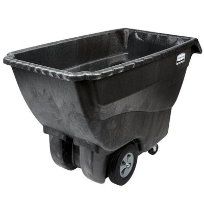 Rubbermaid® 0.75 Cubic Yard Black Tilt Truck / Trash Cart with Hinged Dome Lid (1000 lb.)