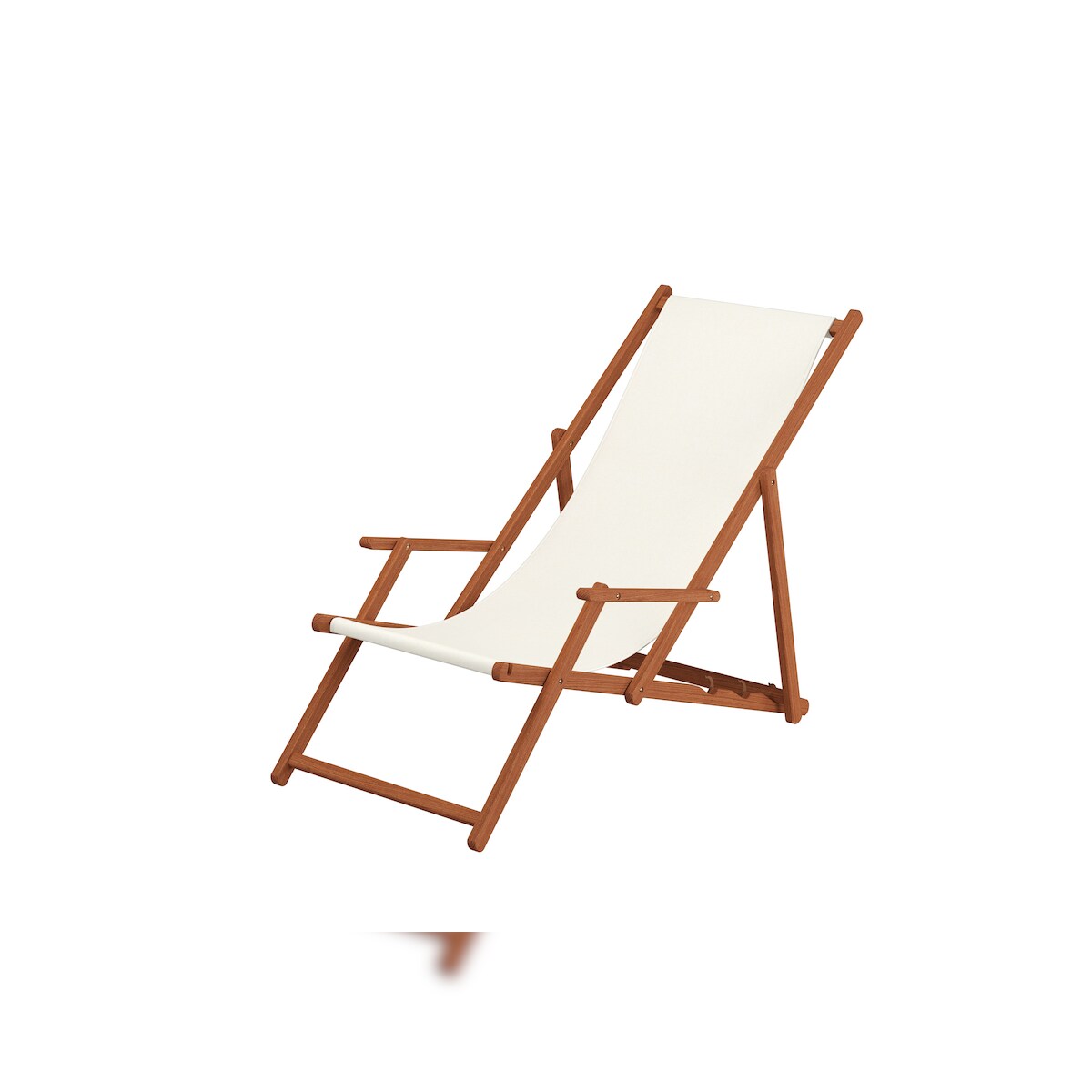 Erst-Holz Liegestuhl weiß Gartenliege klappbare Sonnenliege Deckchair Strandstuhl Holz Gartenmöbel 10-303 Image