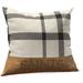 New Orleans Saints 18'' x Farmhouse Plaid Faux Leather Throw Pillow