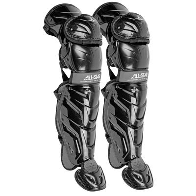 All Star Youth System Seven Axis Catcher's Leg Guards - Ages 12-16 Black