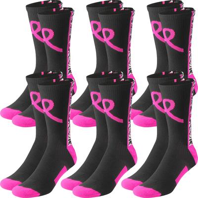 Twin City Digital Camo Breast Cancer Awareness Crew Socks Black/Hot Pink 6 Pack