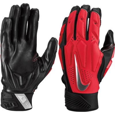 Nike D-Tack 6.0 Adult Football Lineman Gloves Red/White/Chrome