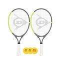DUNLOP 2 x SX Team Junior Tennis Rackets (Various Options) (2 x 23 + Foam Balls)
