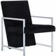 Helloshop26 - Fauteuil chaise siège lounge design club sofa salon avec pieds en chrome noir velours